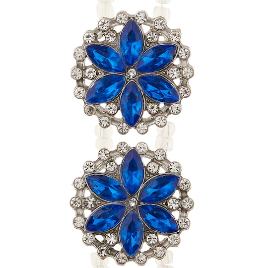 12 Packs: 4 ct. (48 total) Sapphire Metal Flower Sliders, 27mm by Bead Landing™
